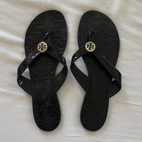 Tory Burch Shoes - Tory Burch Black Sandals with Logo Accent